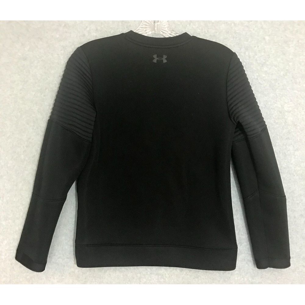 Under Armour Storm Sweater Youth Medium Black ColdGear Long Sleeve Ribbed - Picture 2 of 8